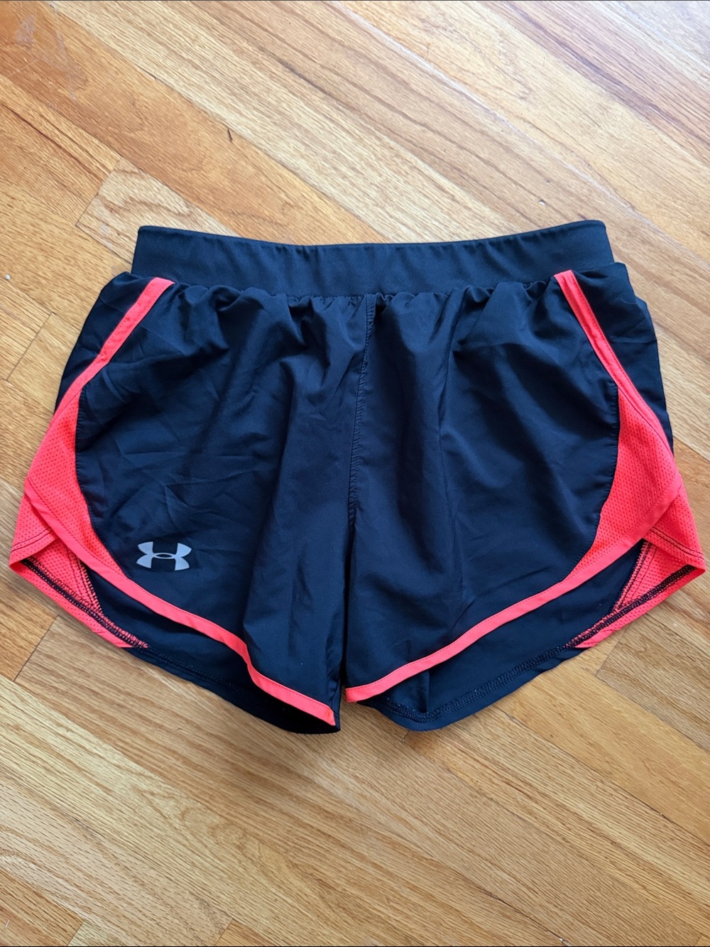 Under Armour Black Shorts with Coral Trim - Women’s Athletic Running Shorts